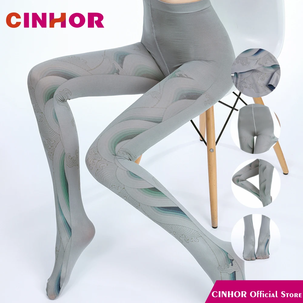 

CINHOR Brand Gradual Color Silk Socks Stripe Pantyhose Trendy College Wind Deodorization Sweat Absorption Plastic Permeability