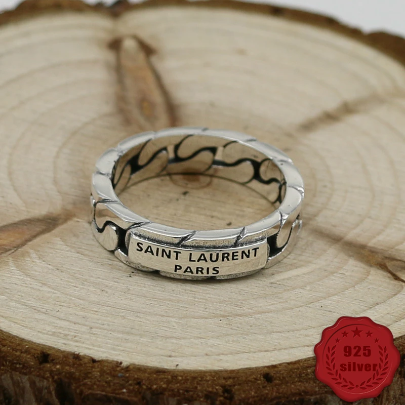 

925 sterling silver ring trend personality jewelry punk style hip-hop hip hop simple smooth couple weave 2018 new hot