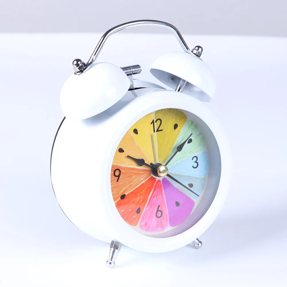 Beautiful Classic Simple Metal Alarm Clock Shell Two Way Bell Home