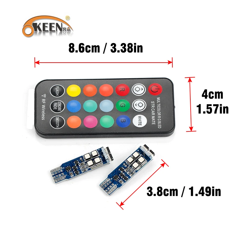 OKEEN 1 комплект 10 светодиодов 3535 SMD RGB T10 194 168 W5W Автомобильная Лампа для чтения
