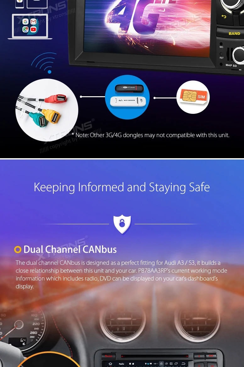 Top 7" Android 8.0 OS Car DVD Multimedia GPS for Audi A3 2003-2012 & Audi S3 2006-2012 & Audi RS3 2011-2012 with 4GB RAM 32GB ROM 14