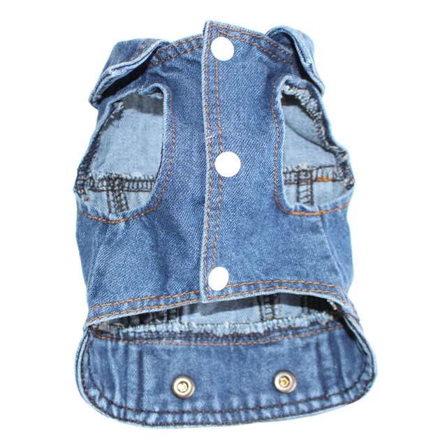 Giacca In Jeans Per Cani - T-shirt Denim Blù Lavabile Per Cani E Gatti - Foto 2