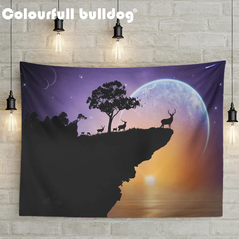 

Cartoon Animals Wall Hanging Parrot Flowers Tiger Deer Cat Tapestries Beach Towel Peacock Penguin Yoga Blankets Large Decor Home