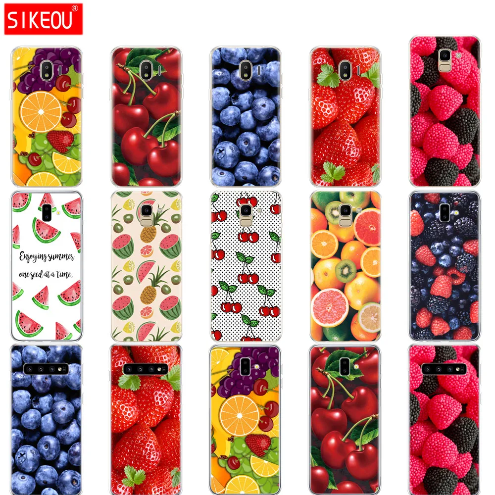 

case for Samsung galaxy J2 core J8 j6 j4 PLUS 2018 cover case for samsung galaxy s10 SE plus fruit strawberry watermelon