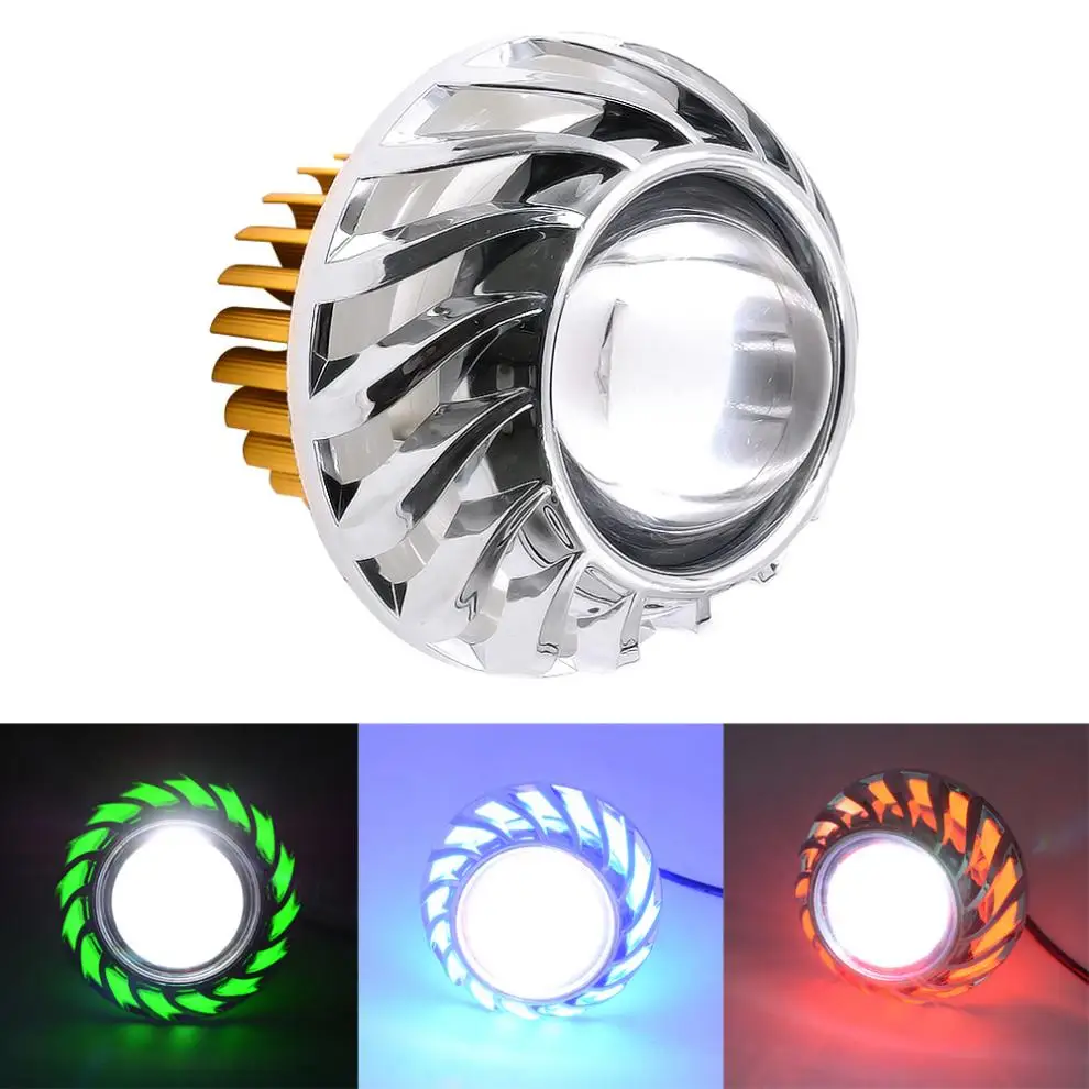 

Durable 30W 8000K High/Low Beam Bright LED Headlight Head Lamp Angel Eyes Devil Eye Light with Double Light Lens for Motorcycle