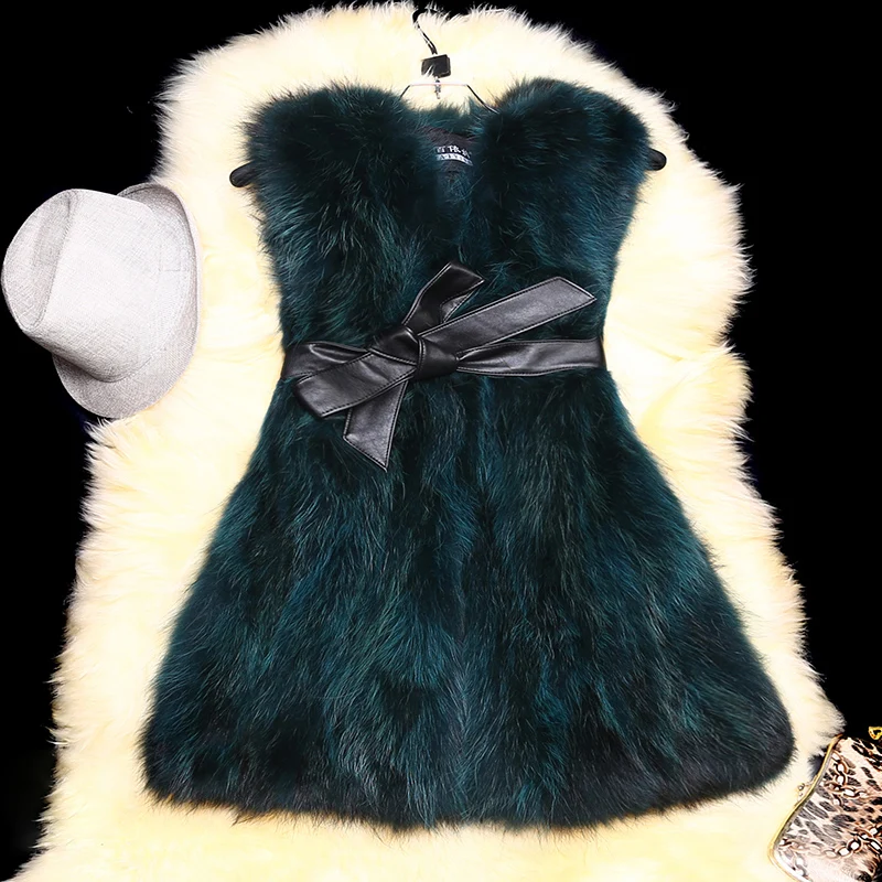 

2017 New Korean Raccoon Fur Vest Special Offer Lady Installed In The Long Section Of Fox Fur Fur Vest