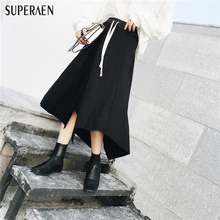 SuperAen новая юбка Повседневная Дикая мода необычные женские юбки хлопок эластичный пояс свободные юбки женские Весна Европейская юбка