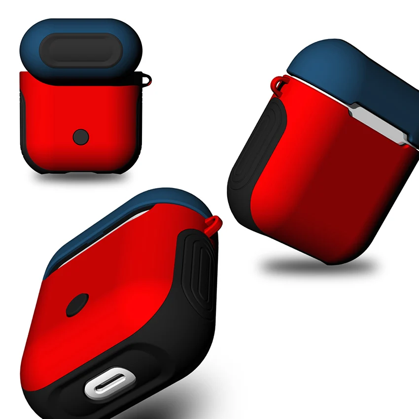 

LuxurySilicone Cover For Airpods i7 i9 i10 Cases Soft TPU + PC Dual Layer Armor Case For Airpods 2 Air pods Silicone Cover Bags