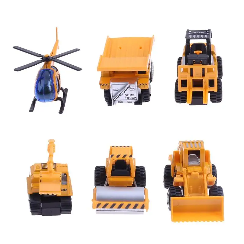 6pcs/Set Mini Alloy Engineering Car Tractor Children Toy Construction Vehicle Airplane Truck Model Kids Boys Xmas Gifts boys-construction-set : image 6pcs/Set Mini Alloy Engineering Car Tractor Children Toy Construction Vehicle Airplane Truck Model Kids Boys Xmas Gifts boys-construction-set