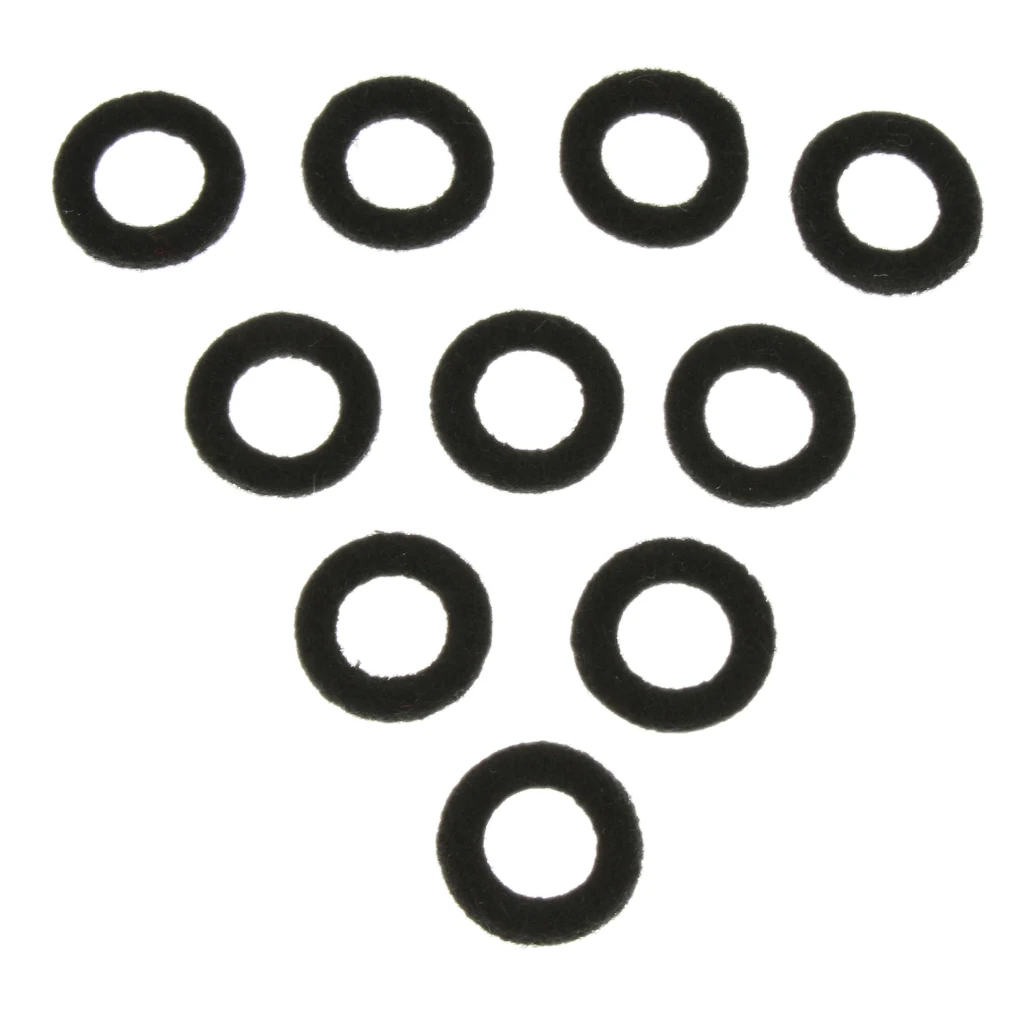 Pack of 10 Lightweight  Brass Instrument Trumpet Wool Felt Washers Pads Protectors Dia. 17mm