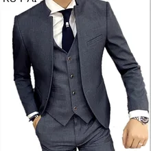 Корейский свадебное платье костюм со стоячим воротником Куртка мужская самосовершенствование бизнес случайный хорошее качество костюмы мужской пиджак