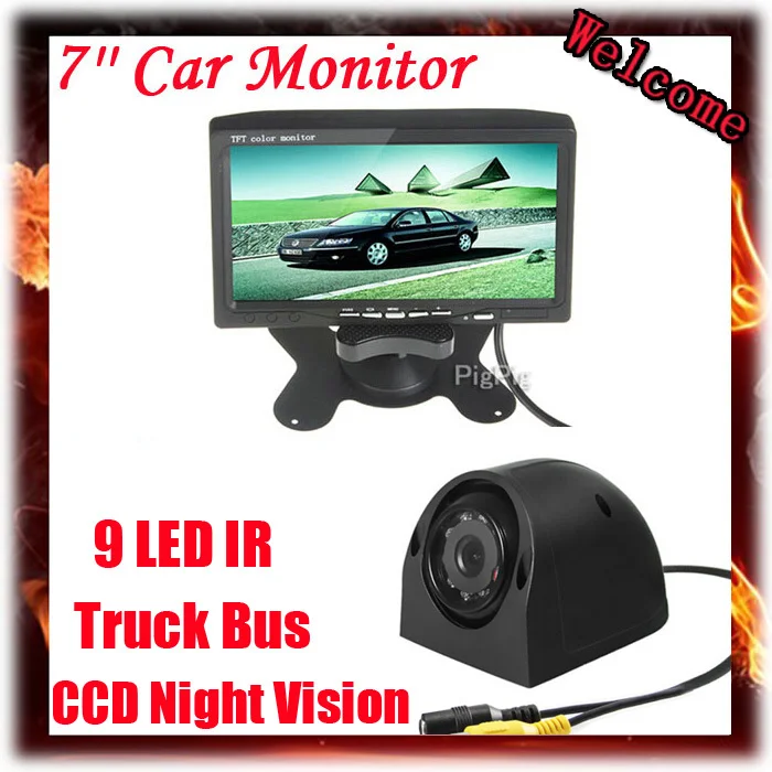 

7 Inch Color Headrest Monitor With 2 Channels Video Input For Lorry Truck Bus Front view / Side / Rear view Reversing Camera