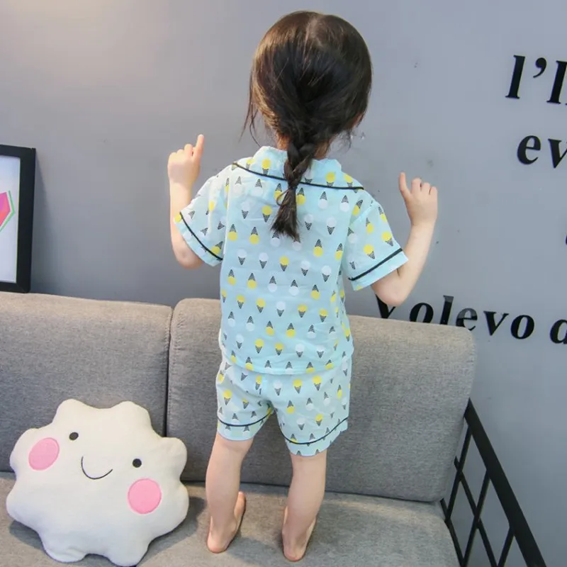COOTELILI Baby Girl Clothes Toddler  Kids Boy Summer Clothes Ice Cream Printing Pijama Infantil Comfortable Pajama Set 80-120cm  (19)