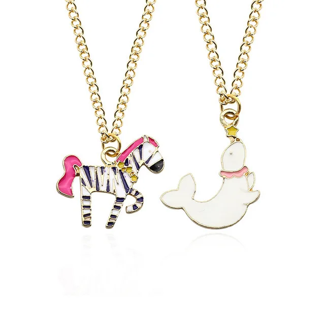 

New Creative Drip Zebra Sea Lion Necklace Fashion Animal Modeling Ornaments Pendants Necklaces Charm Women Girl Cartoon Jewelry