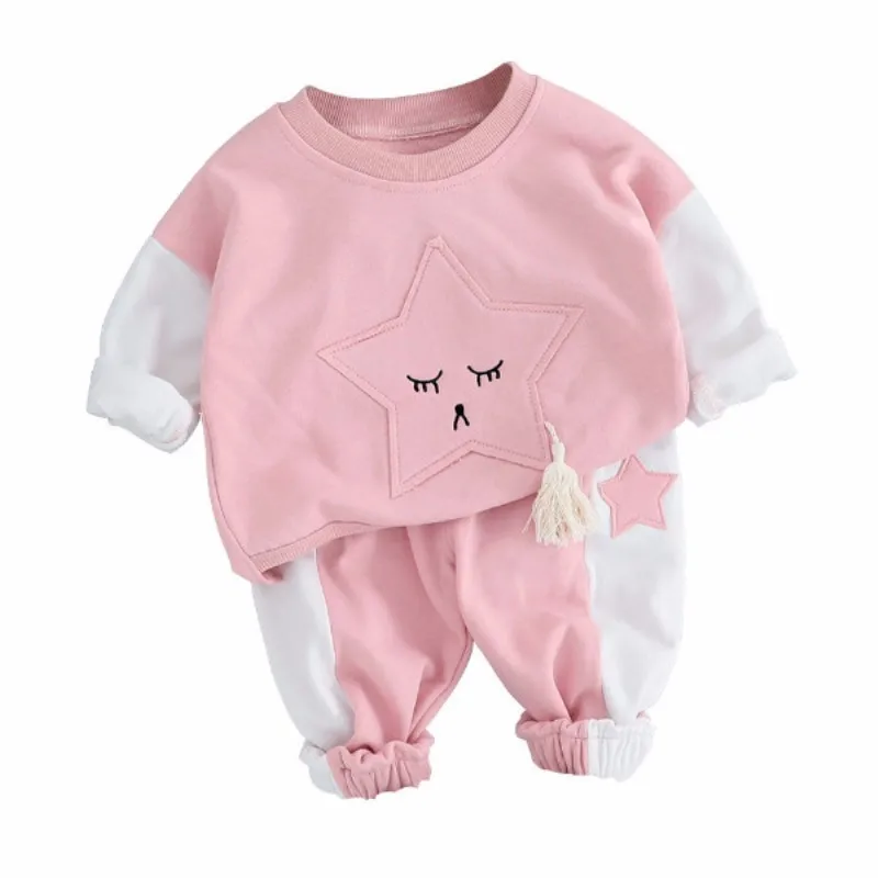 

Autumn Children Fashion Clothes Baby Boy Girl Clothing Toddler Casual T-Shirt Pants 2pcs/set Infant Leisure Kid Cotton Tracksuit