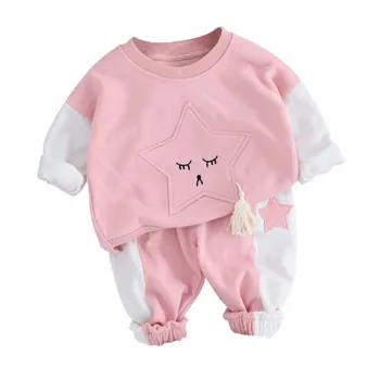 

Autumn Children Fashion Clothes Baby Boy Girl Clothing Toddler Casual T-Shirt Pants 2pcs/set Infant Leisure Kid Cotton Tracksuit