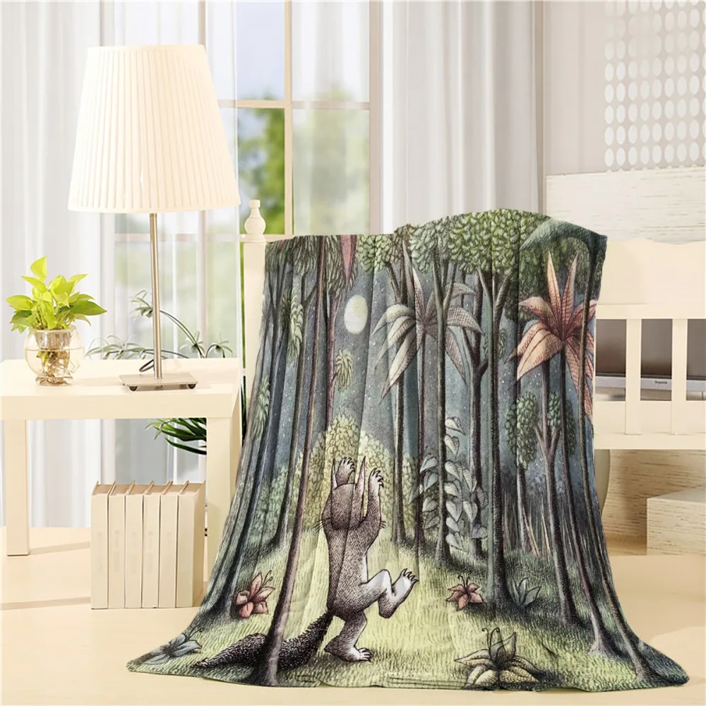 Flannel Throw Blanket bedding blankets offer soft feel and cozy warmth,Where the Wild Things Are