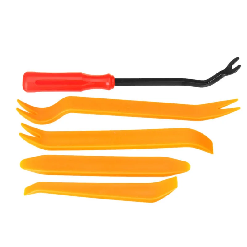

Set Portable 6" Yellow Steel Plastic Screwdriver Car Tool Retainer Rivet Fastener 5pcs Clip Body Trim Interior
