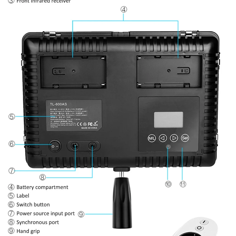 Spash TL-600AS светодиодный видео светильник 3200-5600K 600 светодиодный s Диммируемый фотографический светильник ing Studio светодиодный светильник с пультом дистанционного управления 2,4G