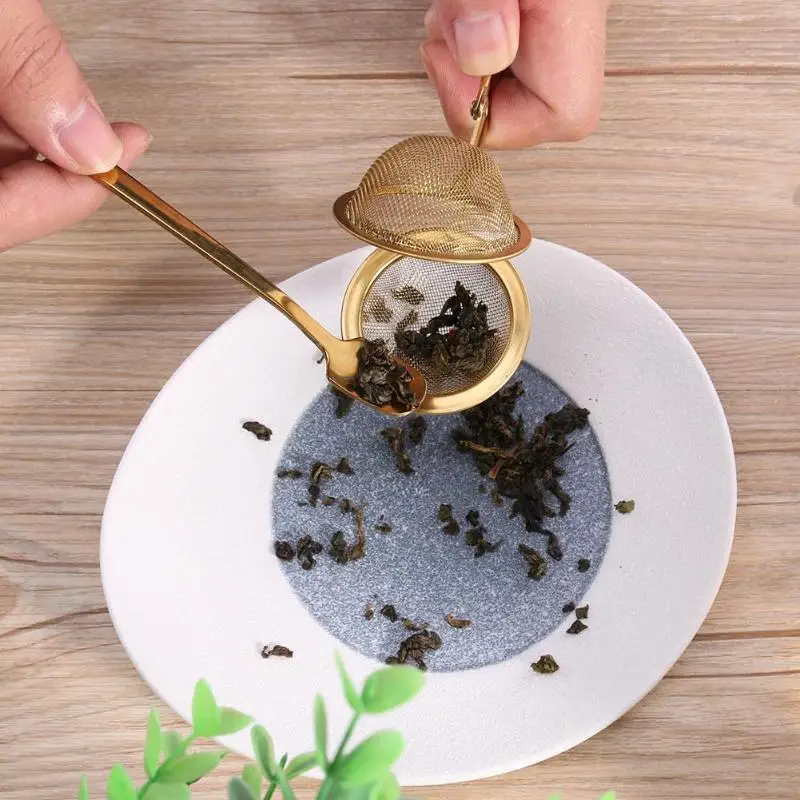 Золотой чай из нержавеющей стали заварочный Сфера сетчатый фильтр для чая травы сито для приправ чай питьевой аксессуары