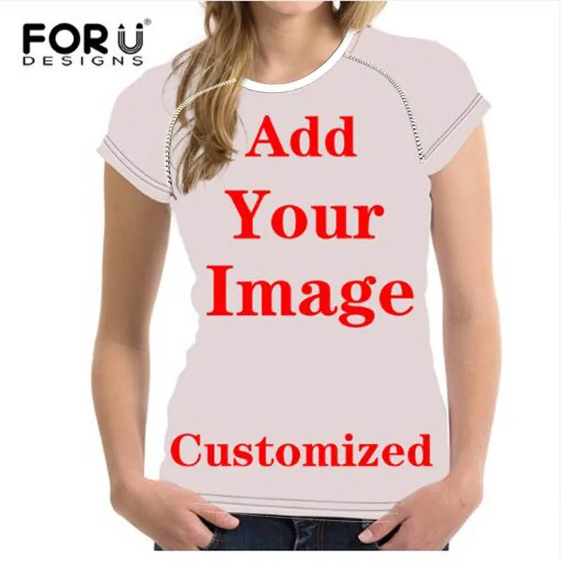 

FORUDESIGNS Custom Images Funny Print Tshirt Women Ladies Cute T-shirt Short Sleeve Breathable Top Tee Hipster Tumblr Drop Ship