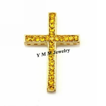 

Gold Sideways Cross Rhinestone Connectors 25x35mm For DIY 20pcs/lot Free Shipping