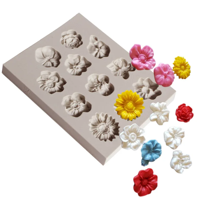 

4YANG Flowers Leaves Chocolate Wedding Cake Decorating Tools 3D Fondant Baking Silicone Easily Create Poured Sugar Mold NEW