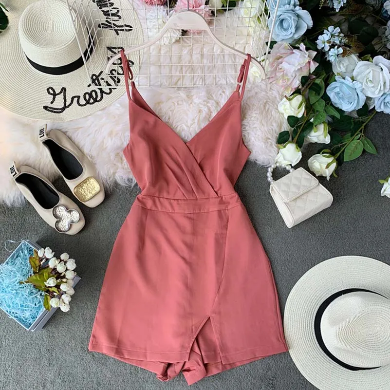 Summer Casual Jumpsuit Women Split Bodysuit Camis Playsuits Sexy Off Shoulder Wide Leg Romper Mono Mujer Summer Casual Jumpsuit Women Split Bodysuit Camis Playsuits Sexy Off Shoulder Wide Leg Romper Mono Mujer