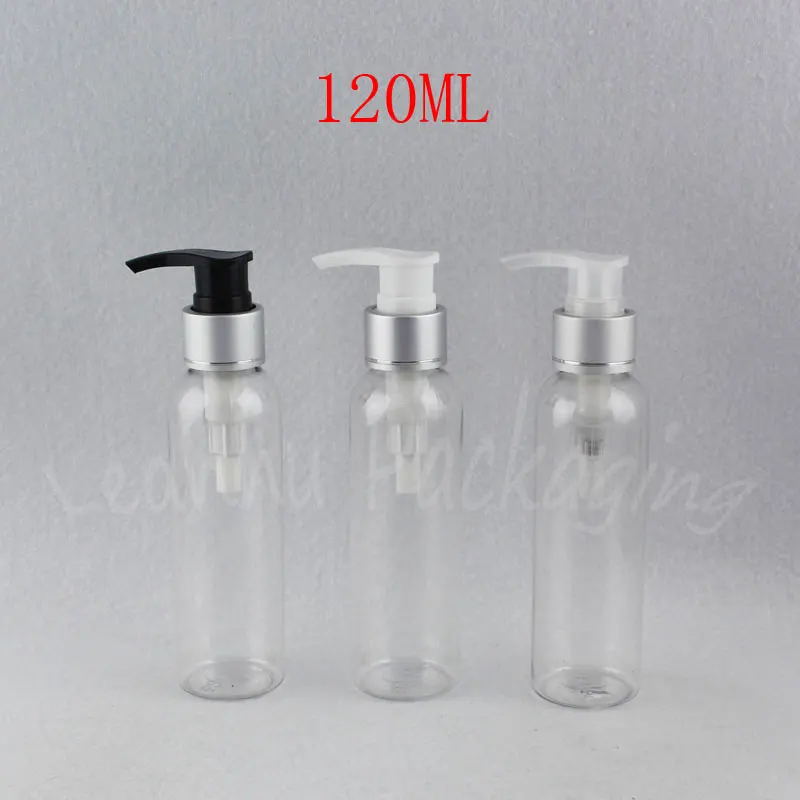 

120ML Transparent Round Shoulder Plastic Bottle , 120CC Shampoo / Lotion Packaging Bottle , Empty Cosmetic Container