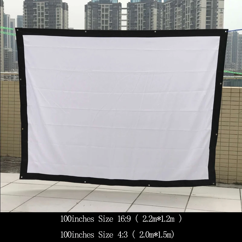 Factory sales 100inch 169 Projector HD Screen Portable Folded Front