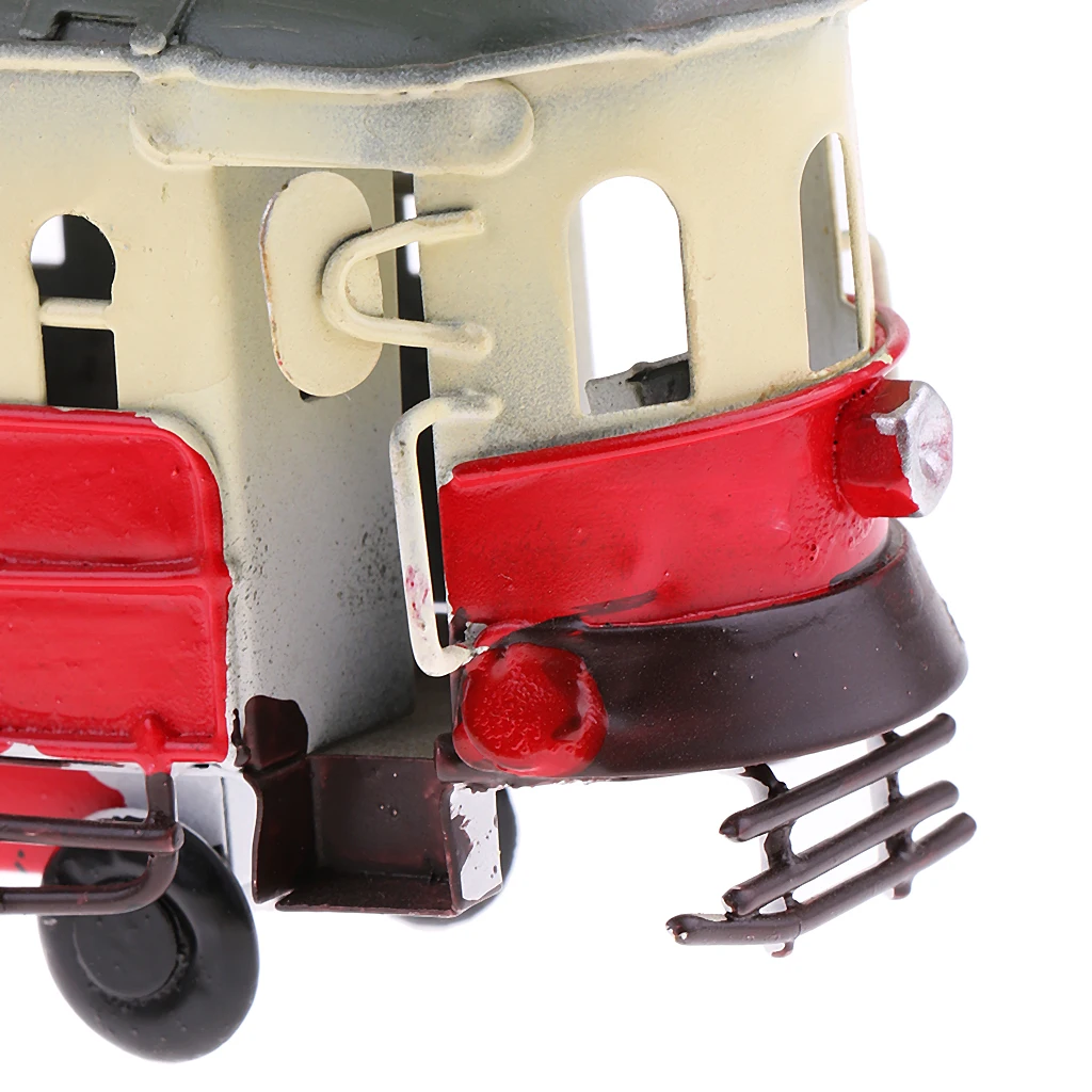 Vintage Scale Tram Model Diecast Vehicle Toy Streetcar Decoration Kids Gift