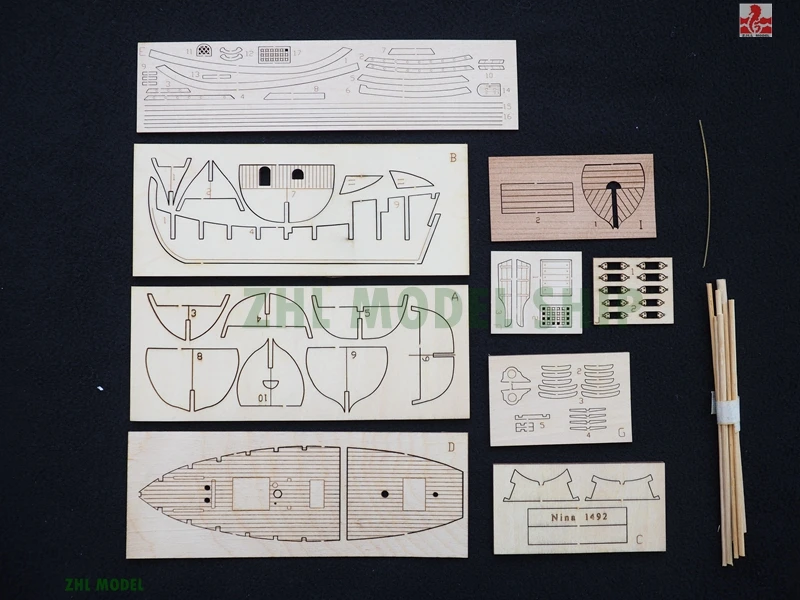 ZHL Nina 1492 монтажный комплект 1:150 начинающим рекомендуется модель корабля дерево
