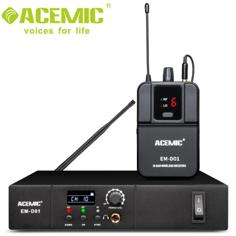 Релиз Acemic EM-D01 одноканальный беспроводной монитор в уши система для сценического выступления музыкальной группы обучения конференции