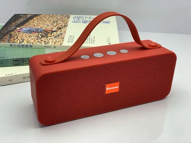 Red speaker TOPROAD Портативный Hifi Bluetooth динамик беспроводной стерео звуковой ящик открытый динамик s поддержка TF FM радио AUX с микрофоном - Цвет: Red speaker