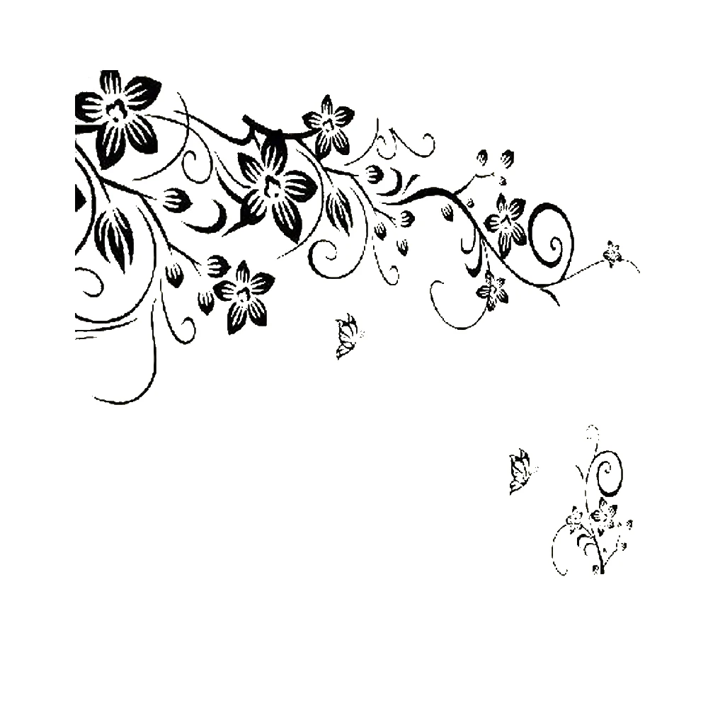 Lovely Rose Black Flower PVC Mural 3D Wall Sticker Art Vinyl Mural Decal