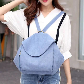 

111318 new hot lady small casual canvas backpack female leisure travel bag