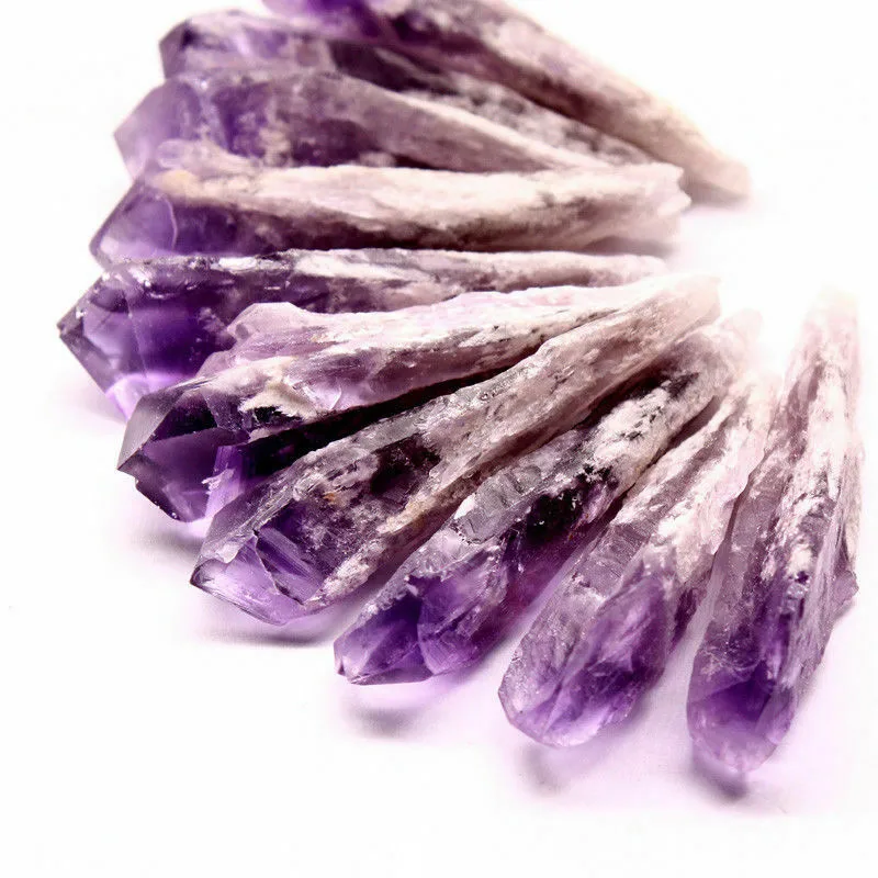 

Natural Rock Purple Quartz Crystal Wand Point Healing Mineral Stone Gemstone Crystal Pendant Necklace Decoration Crafts