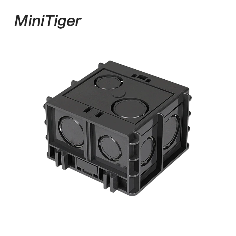 Minitiger High Strength Mounting Box Internal Cassette 82mm * 76mm * 50mm For 86 Type Switch and Socket, Black Wiring Back Box switch box wall socket box electric distribution box