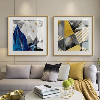 

Abstract Golden Blue Scrapbooking Canvas Painting Poster Print Unique Decor Wall Art Pictures For Living Room Bedroom Aisle