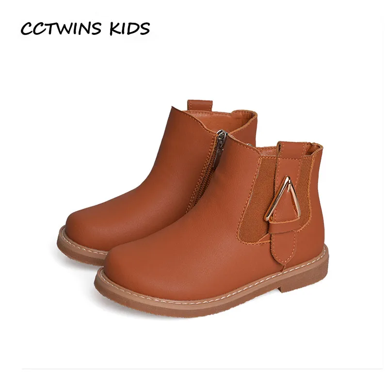 

CCTWINS KIDS 2018 Winter Baby Boy Brand Black Ankle Boot Girl Fashion Warm Shoe Children Pu Leather Boot Toddler CF1563