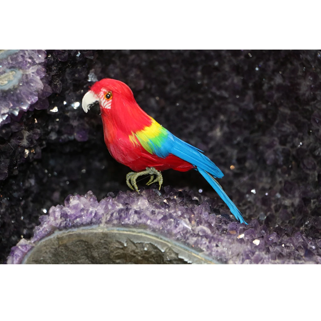 Artificial Xmas Colorful Feathered Birds Parrot, Magpie Tree Decorations Craft Ornaments PE Plastic+ Artificial Feather