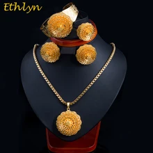Ethlyn 2017 New Gold Color Ethiopian Women Jewelry Sets African Bridal Wedding Jewelry Sets S072