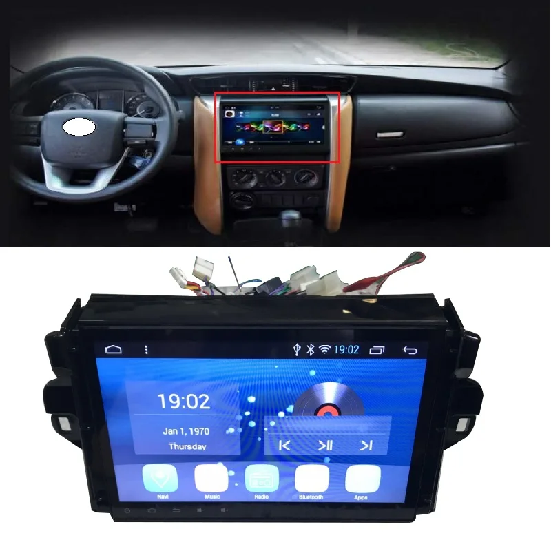 Sale FM MIRROR LINK GPS ANDROID TOUCH screen Core Car AUDIO player FIT For fortuner 2015-2017 radio Multimedia NAVIGATION SYSTEM 0