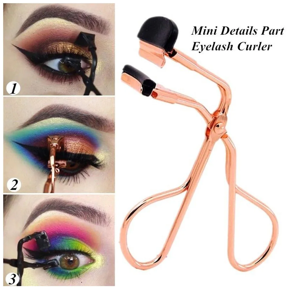 

Mini Silicone Clip Eyelash Curler Segmentation Curling Manual Flexible False Eye Lashes Natural Details Part Makeup Cosmetic