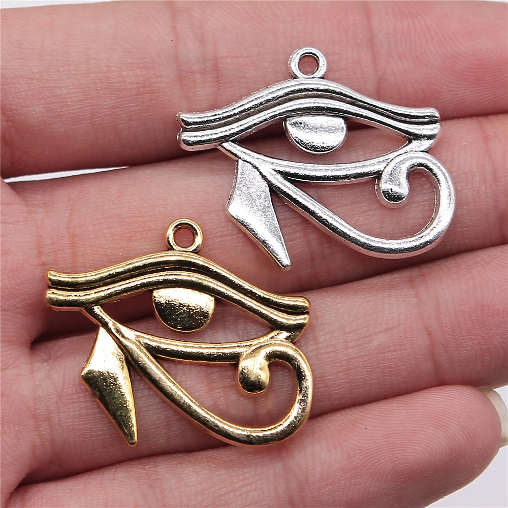 WYSIWYG 5pcs Charms Ancient Egypt Eye Of Horus 33x27mm Antique Silver