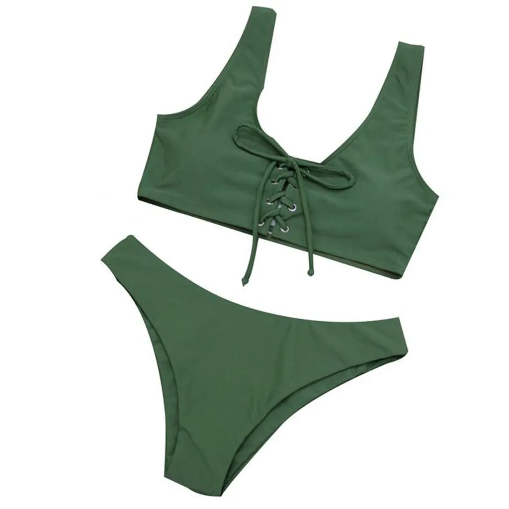 

Women's Two Piece Solid Baddage Sexy Split Swimsuit Bikini Swimsuit Beachwear Beach wear Bathing Suits