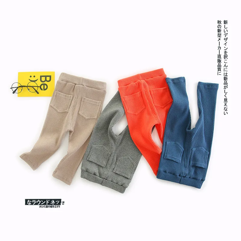 

2018 Autumn New Arrival korean style cotton Pure Color all-match Bottoming long pants for cute sweet baby girls and boys