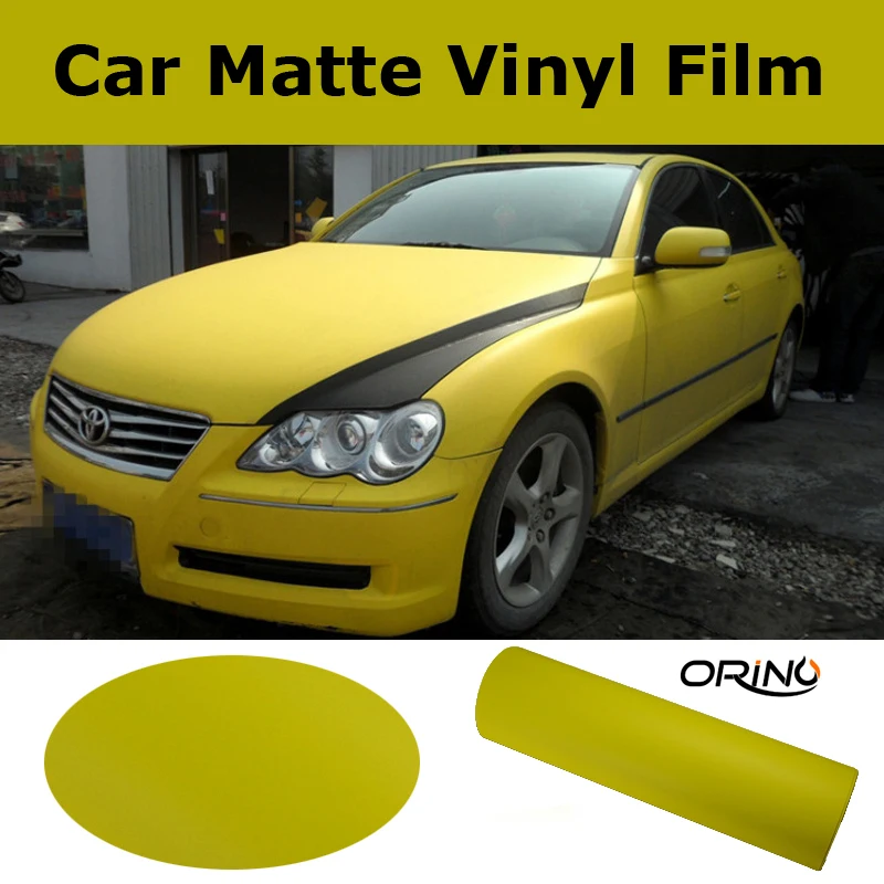Yellow Matte Vinyl Wrap Film With Air Bubble Free Matt Yellow Car Wrap