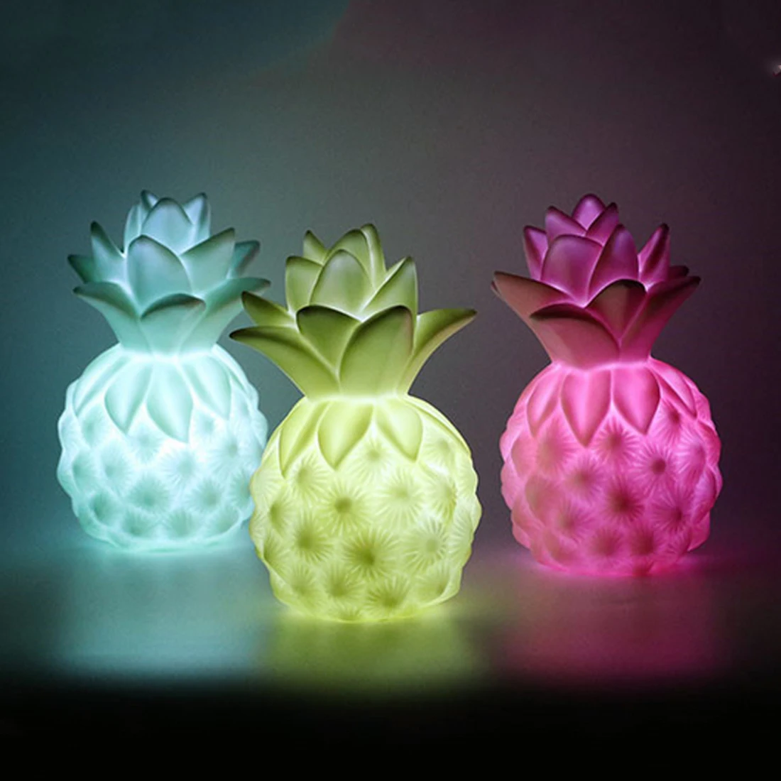  Creative Night Lights Pineapple Led Lamp Soft Silicone Toy Gift Light High Power Bright Desk Table  - 32920927509