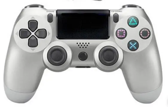 JIE LI проводной контроллер PS4 Bluetooth геймпад для sony playstation Dualshock 4 Вибрационный джойстик без аккумулятора без разъема для наушников - Цвет: Серебристый